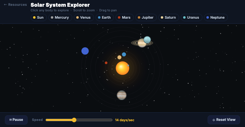 Solar System Explorer screenshot