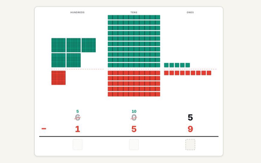 Trading Post ungrouping for subtraction game screenshot