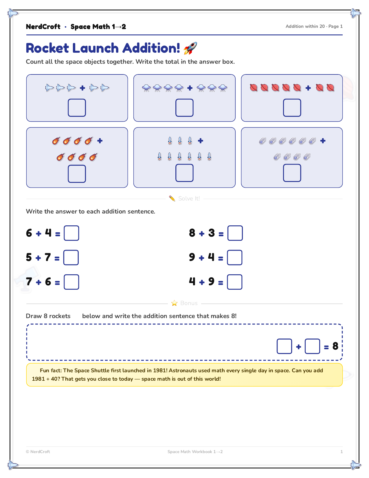 Grade 1 to 2 workbook preview