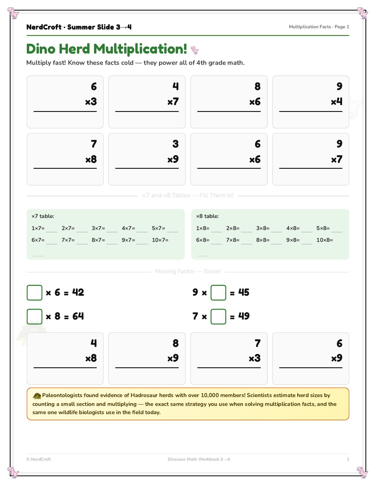 Grade 3 to 4 workbook preview