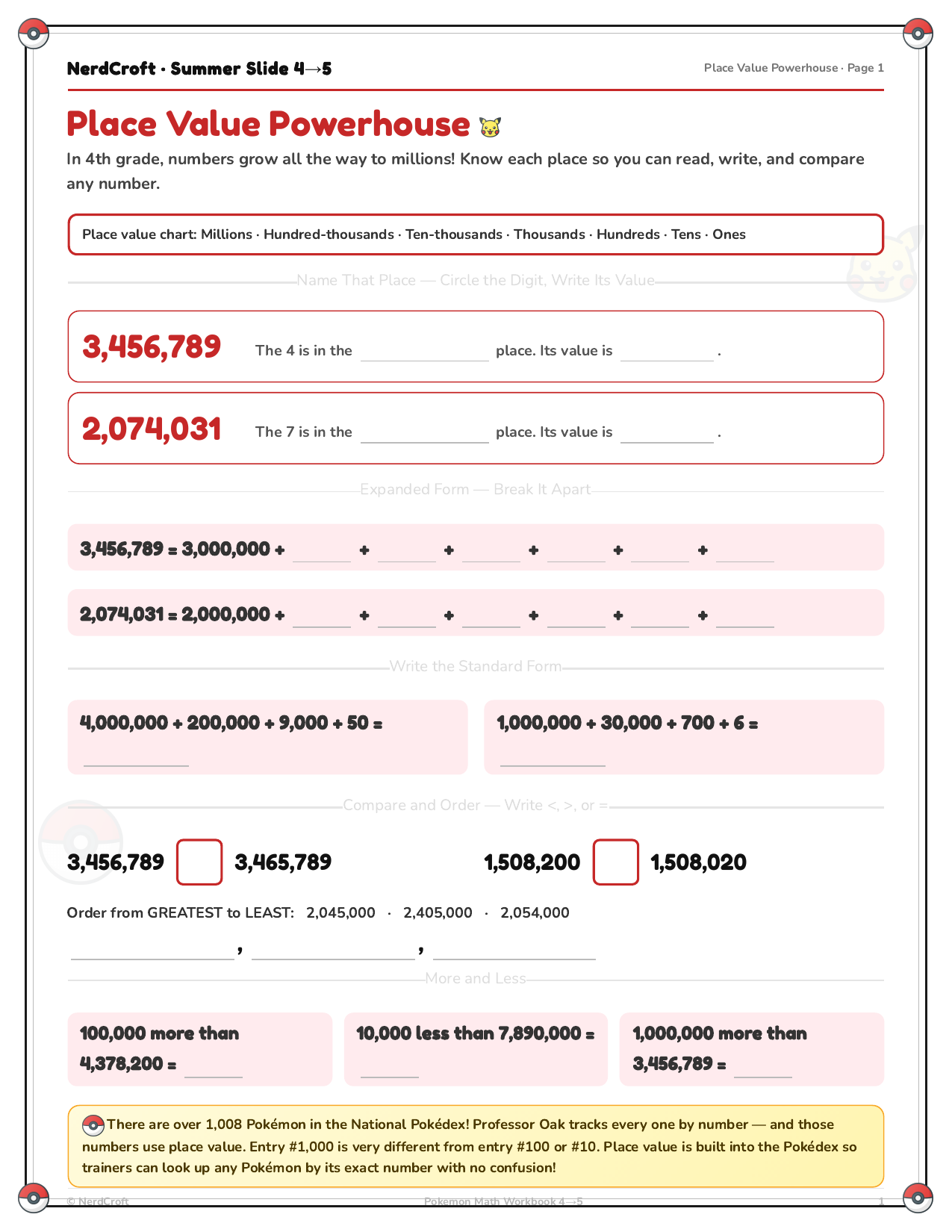 Grade 4 to 5 workbook preview